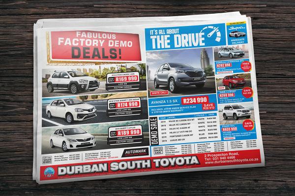 Durban South Toyota Press Advert